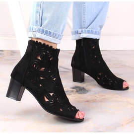M. DASZYŃSKI Bottines ajourées printemps femme peep toe noir M.Daszyński MR1954-10 le noir 3