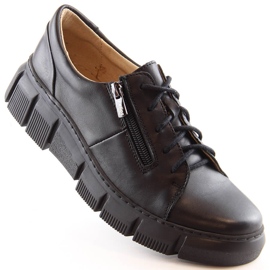 Chaussures femme confortables en cuir noir Helios 413 1