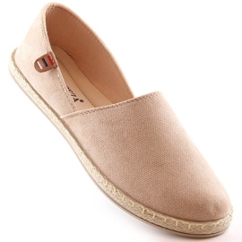 Espadrilles à enfiler en daim beige pour femmes Vinceza 34591 1