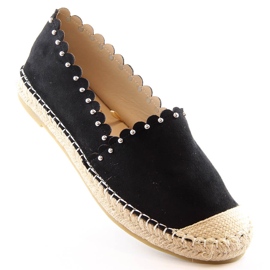 Espadrilles à enfiler pour femmes noires Vinceza 34595 1
