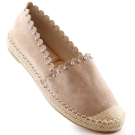Espadrilles à enfiler pour femmes beige Vinceza 34595 1