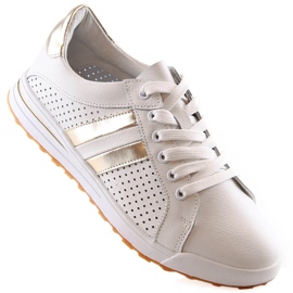 Chaussures de sport en cuir ajouré pour femmes Filippo DP4477 blanche 1 Chaussures de sport en cuir ajouré pour femmes Filippo DP4477 blanche 1