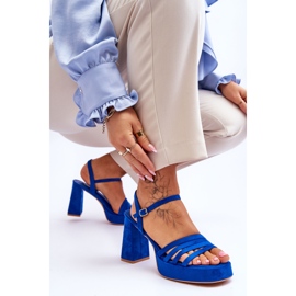 Sandales à plateforme en daim pour femmes Bleu Verda 8