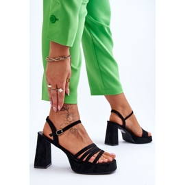 Talons En Daim Et Sandales À Plateforme Pour Femmes Noir Verda le noir 4