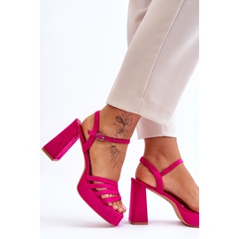 Sandales à plateforme en daim pour femmes Fuchsia Verda rose 3