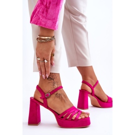 Sandales à plateforme en daim pour femmes Fuchsia Verda rose 4