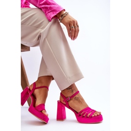 Sandales à plateforme en daim pour femmes Fuchsia Verda rose 5
