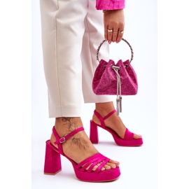 Sandales à plateforme en daim pour femmes Fuchsia Verda rose 7
