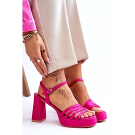 Sandales à plateforme en daim pour femmes Fuchsia Verda rose 8