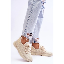 FB2 Chaussures De Sport À Enfiler Pour Femmes Baskets Beige Rosett 2