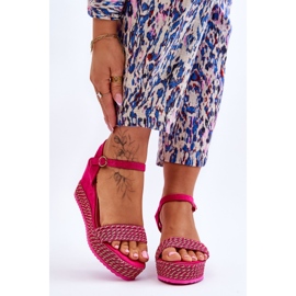 Sandales Compensées Classiques Femme Fuchsia Malmo rose 1