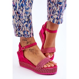 Sandales Compensées Classiques Femme Fuchsia Malmo rose 5