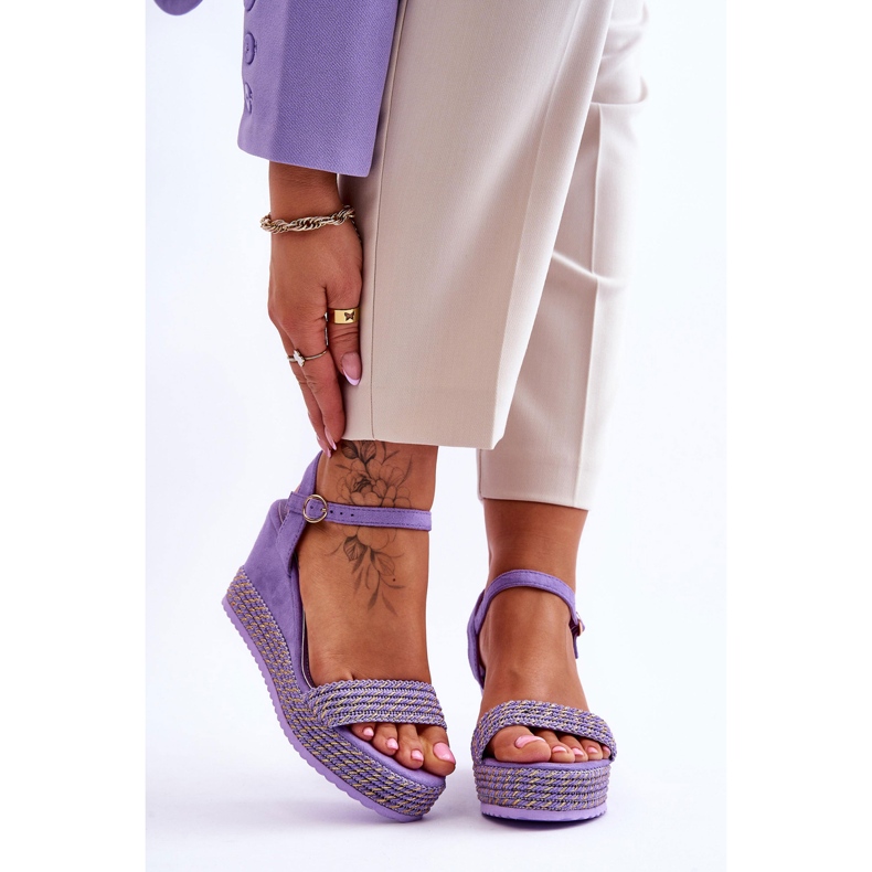 Sandales compensées classiques pour femmes Violet Malmo 1