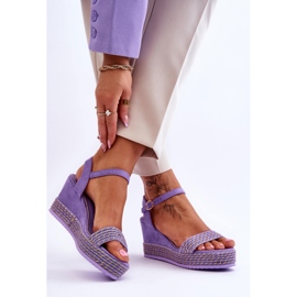 Sandales compensées classiques pour femmes Violet Malmo 2