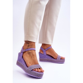 Sandales compensées classiques pour femmes Violet Malmo 5