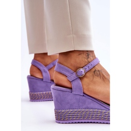 Sandales compensées classiques pour femmes Violet Malmo 4