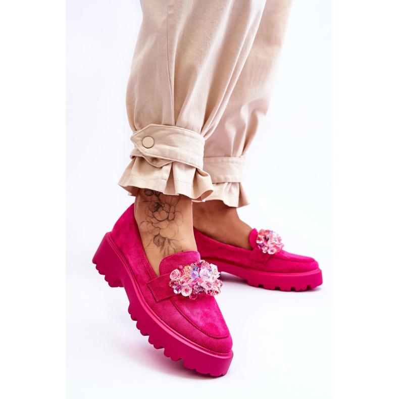 FB2 Mocassins Plateforme Ornés Femme Fuchsia Brenda rose 2 FB2 Mocassins Plateforme Ornés Femme Fuchsia Brenda rose 2