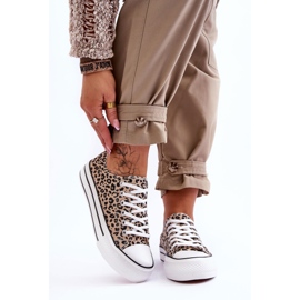 Baskets pour femmes sur une plate-forme épaisse beige et noir Ember 1