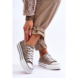 Baskets pour femmes sur une plate-forme épaisse beige et noir Ember 2
