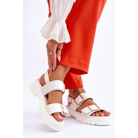 FB2 Sandales Confortables en Cuir Blanc Alayah 2