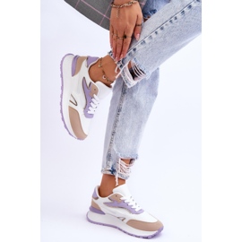 Chaussures de sport à plateforme pour femmes Blanc-Violet Henley blanche 2 Chaussures de sport à plateforme pour femmes Blanc-Violet Henley blanche 2