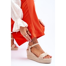 FB2 Sandales Compensées Classiques en Daim Beige Denisse brun 6