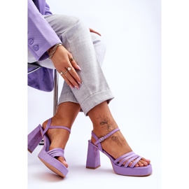 Sandales à plateforme en daim pour femmes Violet Verda 5