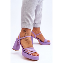 Sandales à plateforme en daim pour femmes Violet Verda 2