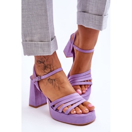 Sandales à plateforme en daim pour femmes Violet Verda 3