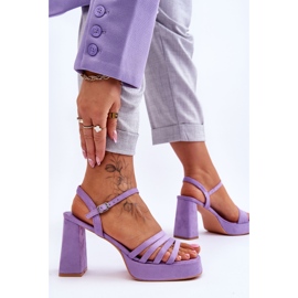 Sandales à plateforme en daim pour femmes Violet Verda 6