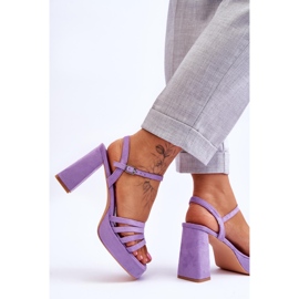 Sandales à plateforme en daim pour femmes Violet Verda 7