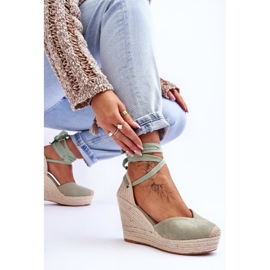 Sandales compensées à lacets pour femmes Bethany Green vert 4