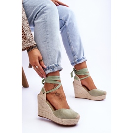 Sandales compensées à lacets pour femmes Bethany Green vert 7