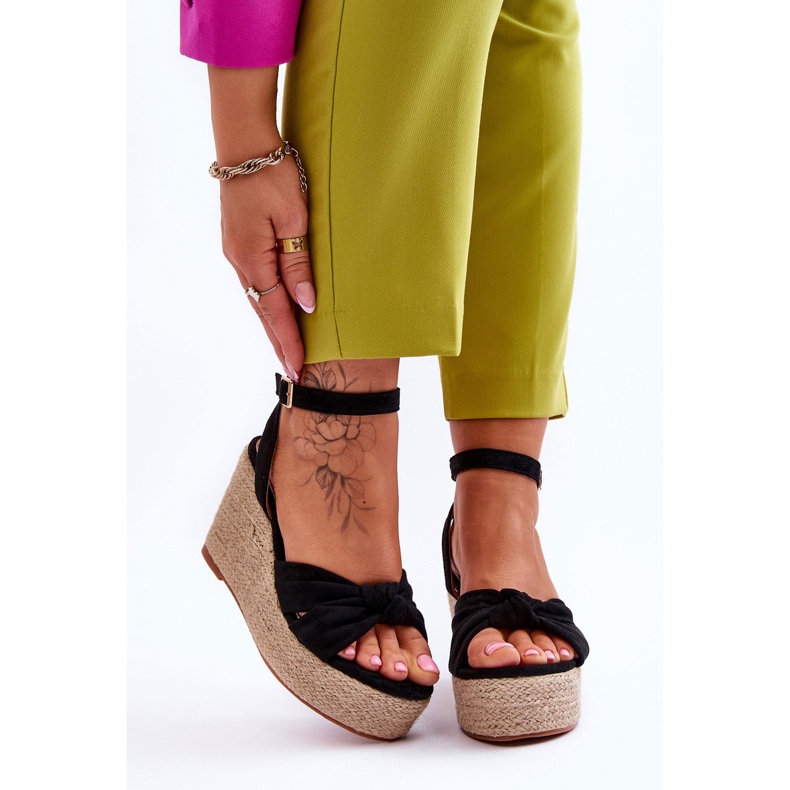 Sandales Compensées Femme Noir Kendall le noir 1