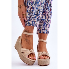 Sandales Compensées Femme Beige Kendall brun 1