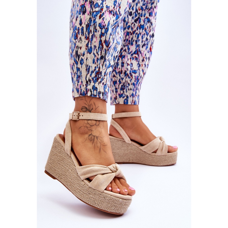 Sandales Compensées Femme Beige Kendall brun 2