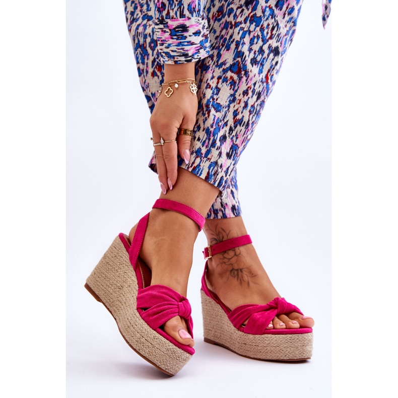 Sandales Compensées Femme Fuchsia Kendall rose 2