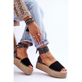 Sandales Compensées en Daim Noir Livia le noir 6