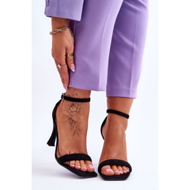 Sandales à talons pour femme en daim Noir Rousses le noir 1