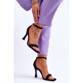 Sandales à talons pour femme en daim Noir Rousses le noir 2