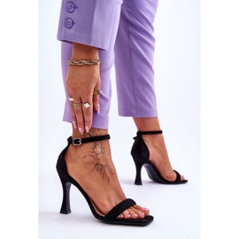 Sandales à talons pour femme en daim Noir Rousses le noir 3