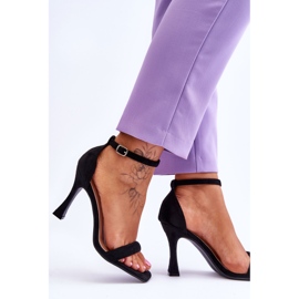 Sandales à talons pour femme en daim Noir Rousses le noir 6