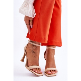 Sandales à Talons pour Femme en Daim Beige Rousses brun 1