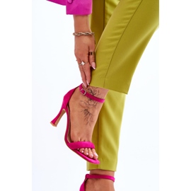 Sandales Rousses Fuchsia à Talons Hauts Femme en Daim rose 7