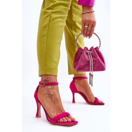 Sandales Rousses Fuchsia à Talons Hauts Femme en Daim rose 2