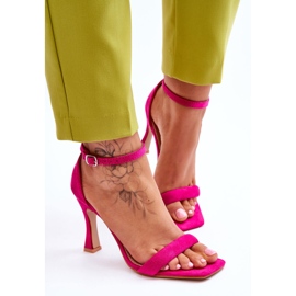 Sandales Rousses Fuchsia à Talons Hauts Femme en Daim rose 3