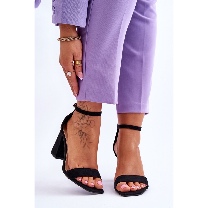 Sandales à Talon Stable pour Femme Noir Lavissa le noir 1