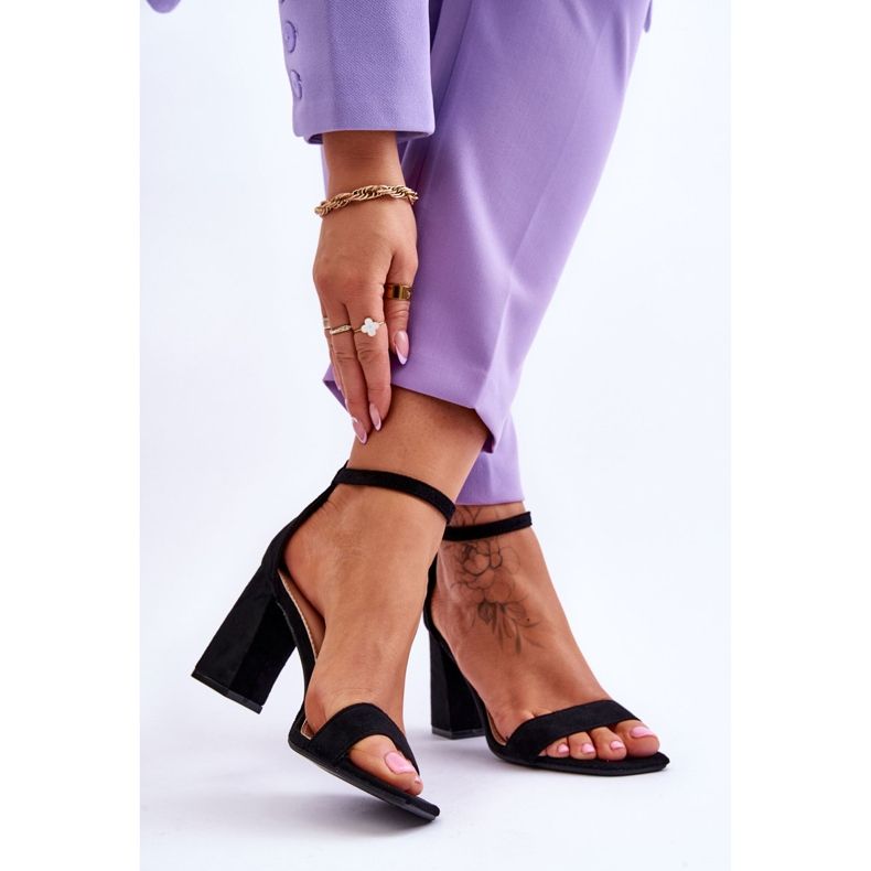 Sandales à Talon Stable pour Femme Noir Lavissa le noir 2