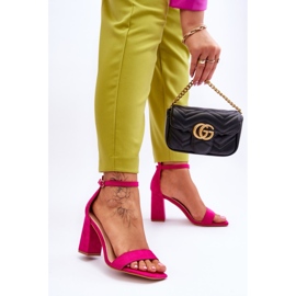 Sandales Femme Sur Un Talon Stable Fuchsia Lavissa rose 2