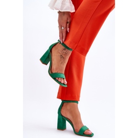 Sandales à Talon Stable pour Femme Vert Lavissa 4